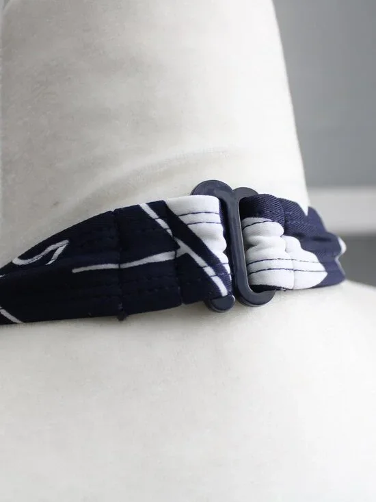 Cherokee VTG Y2K Coconut Girl Blue White Tropical Leaf Halter Bikini Top Small - Picture 4 of 5